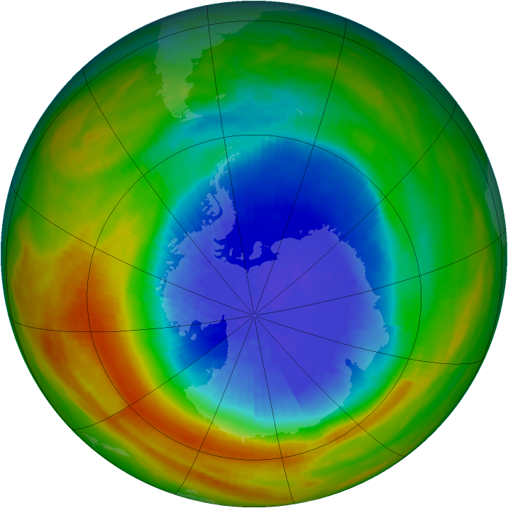 Antarctic ozone map for 02 October 1986